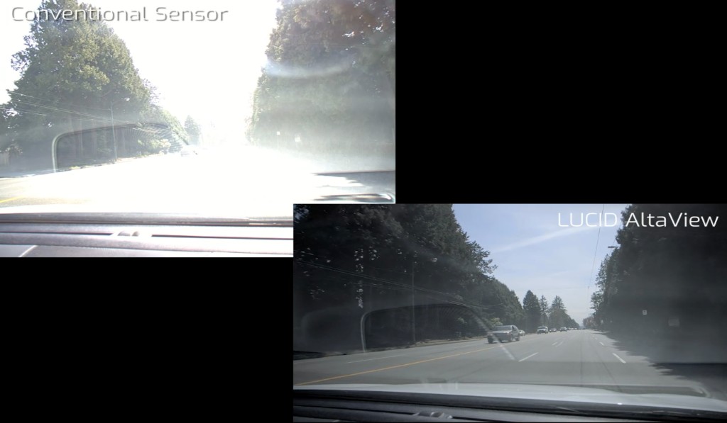 逆光道路：常规传感器 vs AltaView