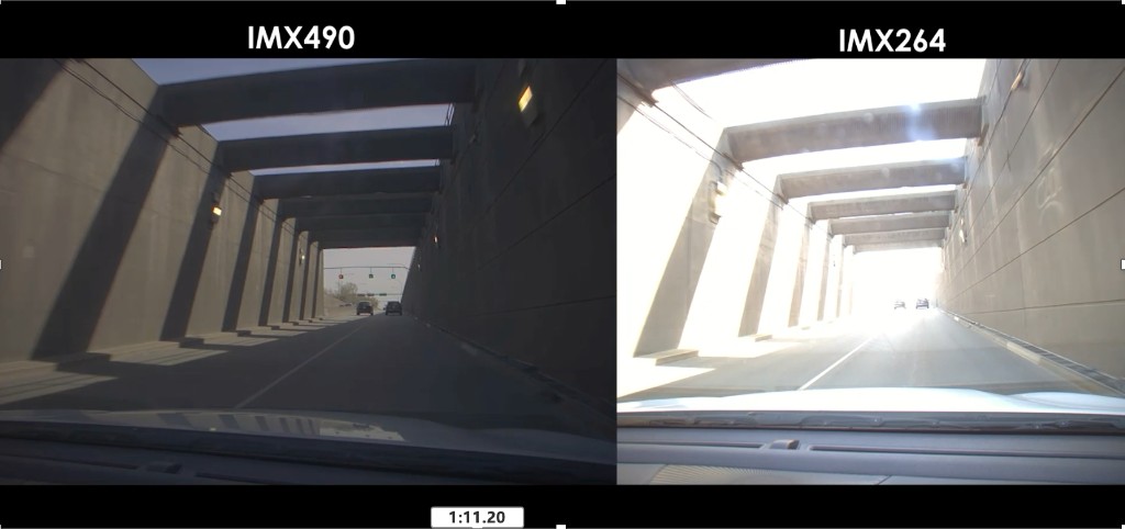 隧道出入口：IMX490 vs IMX264